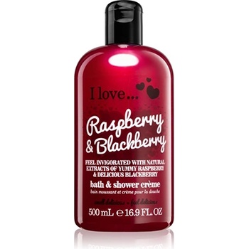 I Love Cosmetics Raspberry & Blueberry душ гел с балончета за жени 500 мл