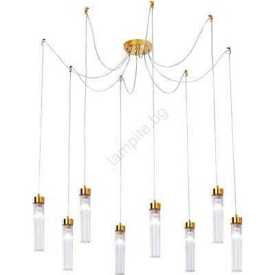 Kolarz 6009.30830 - Пендел RAGGIO 8xE14/25W/230V паяк 24K златист (KL0129)