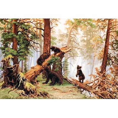 Luca-S Утро в боровата гора (Шишкин) - гоблен със схема 1: 1 (aida 25 каунта)