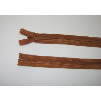 Zips krytý 3mm hnedá nedeliteľný 18cm dederon