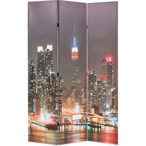 vidaXL Сгъваем параван за стая, 120x170 см, нощен Ню Йорк (245861)