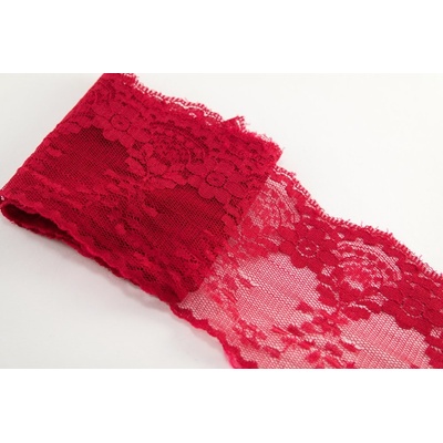 Silonová čipka - červená - šírka 8 cm