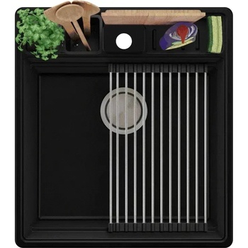 Твоят Стил Черна кухненска гранитна мивка Ню Йорк 50 Multispace 480 x 530 мм