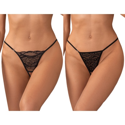 Obsessive Bianca 2-pack Crotchless Thong Black L/XL