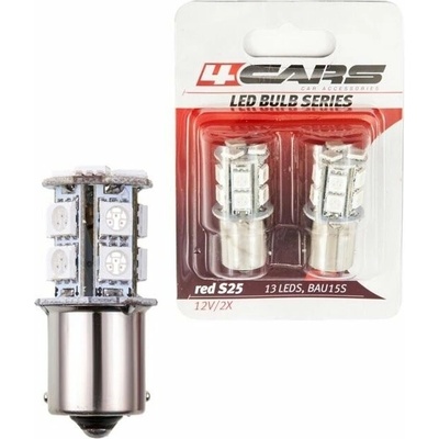 4Cars LED žiarovky 13 LED 12 V S25-5050SMD BAU15S red 2 ks 92438