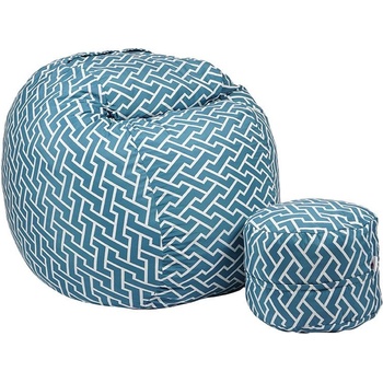 Image 1 of PUFRELAX Комплект Барбарон с табуретка за крака, Перящ се калъф, Пълнеж с микс от мемори пяна и дунапрен, 700л (puf-m-ko-pt-zit)