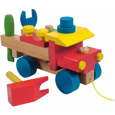 Woody Montážní auto s provázkem 90101