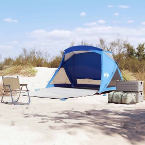vidaXL Плажна палатка за 2 души, лазурносиня, водоустойчива (4009578) Палатка