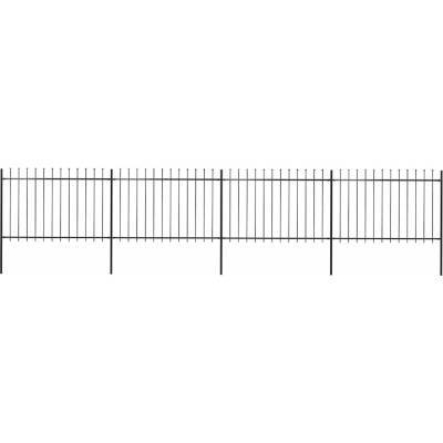 OMAXI Zahradní plot s kopím nahoře ocelový 671 x 120 cm černý 710440