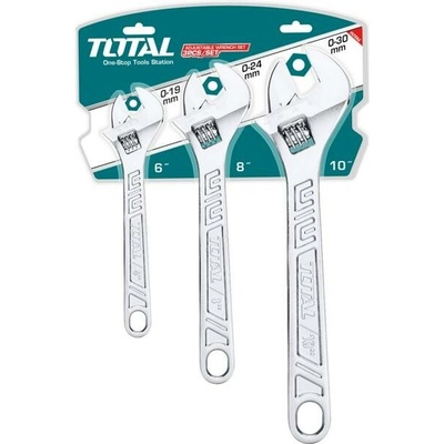 TOTAL Kľúč nastaviteľný, sada 3ks, carbon steel THTK1013