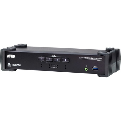 ATEN 4-портов usb 3.0 4k hdmi kvmp превключвател с режим на аудио миксер cs1824-at-g (cs1824-at-g)