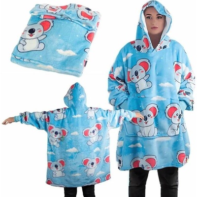 Teplá oversize mikina Koala XXL 2v1 mäkká deka s kapucňou