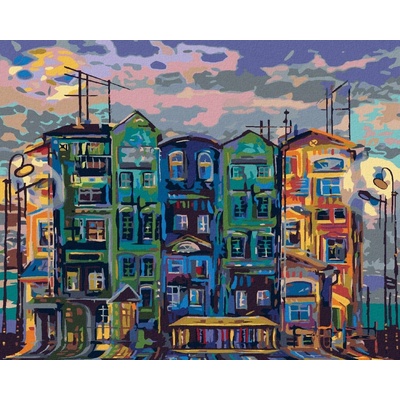 zuty Malování Podle Čísel Vysoké Domy V Amsterdamu 80 x 100 Cm Plátno Rám