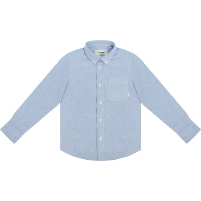 Firetrap Юношеска риза с дълъг ръкав Firetrap Long Sleeve Oxford Shirt Juniors - Blue Oxford