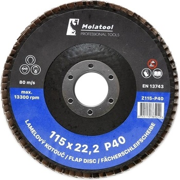 Molatool Lamelový brusný kotouč 115 mm P40 Z115-P40