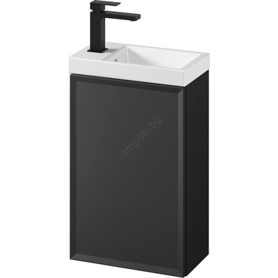 Cersanit S801-569 - Стенен шкаф за баня с мивка MILLE 40x22 см черен (CS0261)