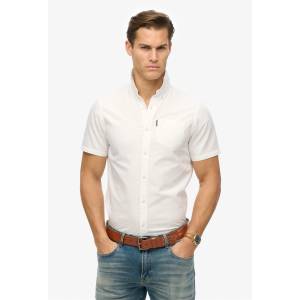 Superdry Риза с къс ръкав Superdry Men's Short Sleeve Oxford Shirt - Optic