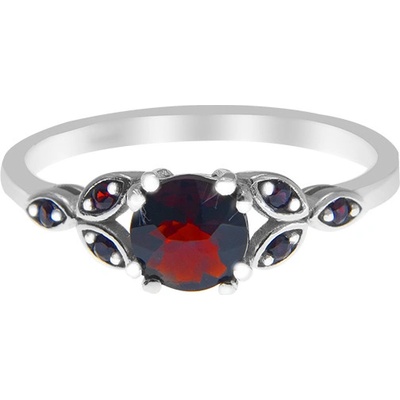 Český granát prsten stříbrný 121098