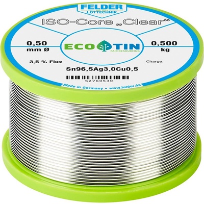 Felder ISO-Core Clear SAC305 spájkovací cín cievka Sn96,5Ag3Cu0,5 0.500 kg 0.5 mm