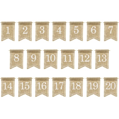 PartyDeco Украса за маса - юта с номер 20 бр