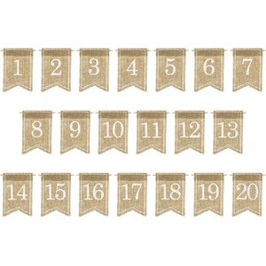 PartyDeco Украса за маса - юта с номер 20 бр