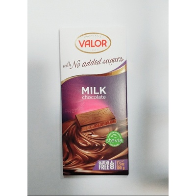 Valor Čokoláda mliečna, bez cukru, so sladidlami 36% 100 g