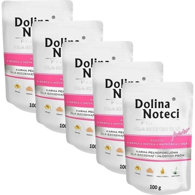 Dolina Noteci Premium Junior Small Breed Turkey Hearts & Goose Liver 5 x 100 g