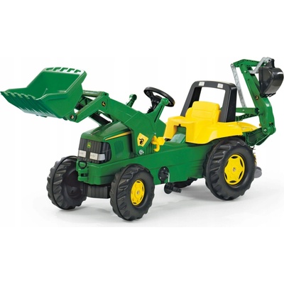 Rolly Toys šlapací traktor John Deere s nakladačem a zadním bagrem R81107
