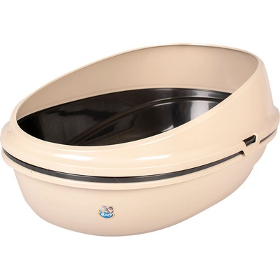 Duvo Plus Cat Litter Tray Luxo With Rim & Sieve - Открита котешка тоалетна 59x38x27 см. мокачино