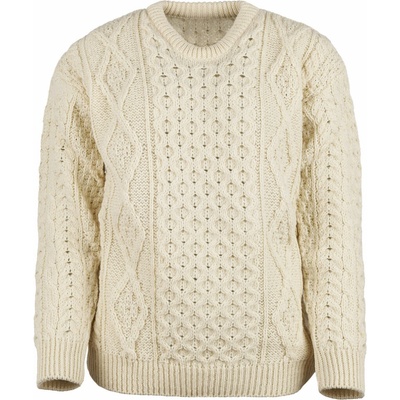 Vlnka Dámský vlněný svetr s kulatým výstřihem přírodní – Zboží Mobilmania