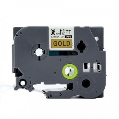 Compatible Съвместима лента с Brother TZ-861 / TZe-861, 36mm x 8m, черен печат / златна основа (TZe861)