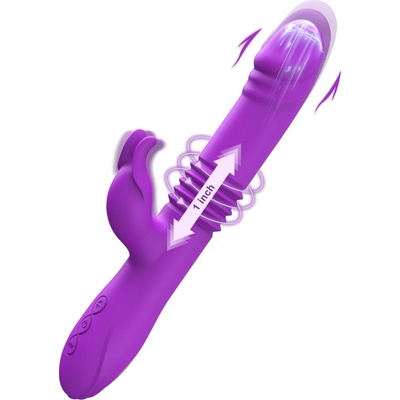 Paloqueth Thrusting & Rotating Rabbit Vibrator with 6 Thrust & 21 Vibration Modes Purple