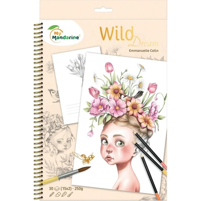 Avenue Mandarine Coloriage Wild Dream, GY163C, umělecké antistresové omalovánky, Emmanuelle Colin