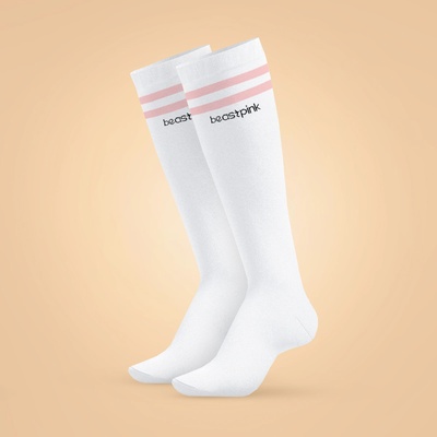 GymBeam BeastPink Чорапи High Socks White S