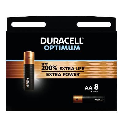 Алкална батерия duracell optimum lr6 /8 бр. в блистер/ 1.5v (dur-ba-lr6-optimum-8pk)