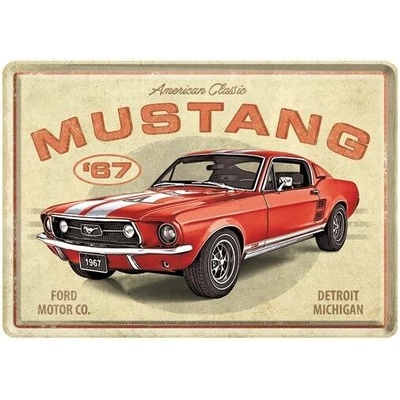 NOSTALGIC ART cedule FORD MUSTANG GT 1967 beige/red