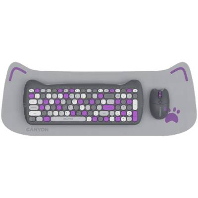 HSET-W6 EN Keyboard+Mouse Kitty Edition AAA+АА Wireless Violet (CNS-HSETW6VT)