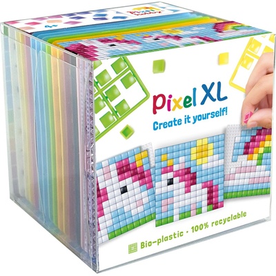 Pixelhobby Комплект от 3 мозайки с пиксели XL, Pixelhobby, Куб - Еднорози (24207)