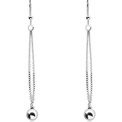 Šperky eshop ze stříbra tenký zdvojený řetízek s visící kuličkou SP03.26