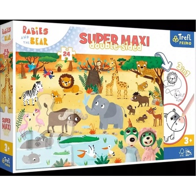 Trefl Oboustranné Treflíci v ZOO SUPER MAXI 24 dílků