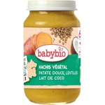 Babybio Био пюре Babybio - Вегетарианска каша със сладък картоф, леща, кокосово мляко, 6м+, 200 g (3288130510614) - baby