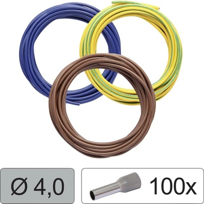 Quadrios 25CW125 jeden drôt, LiFY, 4.0 mm², modrá, hnedá, žltozelená, 1 sada