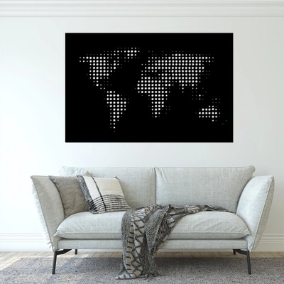 dřevo života Dřevěná mapa světa DOTS Zvolte barvu dekoru: Černá, Velikost map: 80x53