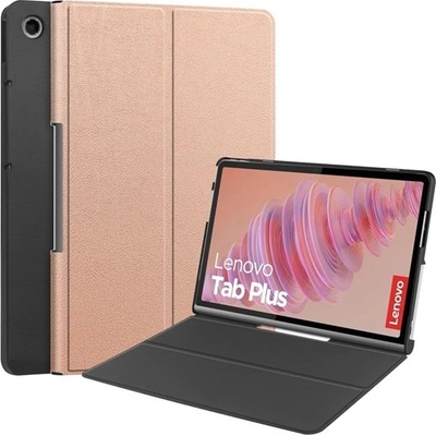 Gigapack Lenovo Tab Plus GIGAPACK Калъф за поставяне, кожен ефект FLIP, странично отваряне, GOLDEN GP-181790 (GP-181790)