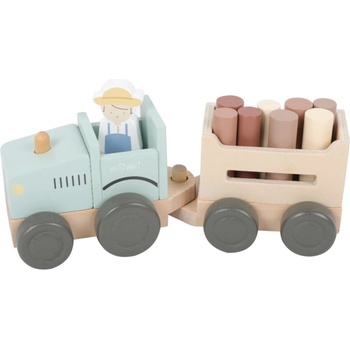eliNeli Wooden Tractor Farm играчка от дърво за деца 18m+ 10 бр