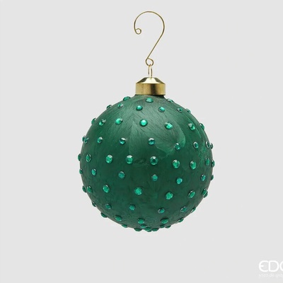 EDG Vianočná ozdoba – guľa „Spark“ priemer 10 cm, green