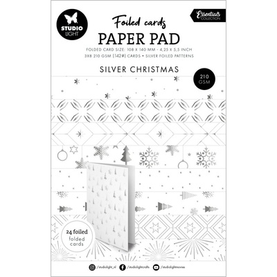 Sada papírů A5, základů přáníček - Silver patterns Essentials nr. 384 (SL) Studio Light SL-ES-PP384