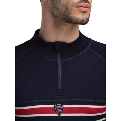DALE AKSLA Masculine Baselayer Half zip pánsky sveter Pol Zips navy red offWhite