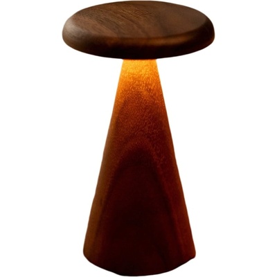 Gingko LED настолна лампа в тъмно естествен цвят с дървен абажур (височина 21 cm) Sylva - Gingko (G056L-WT)