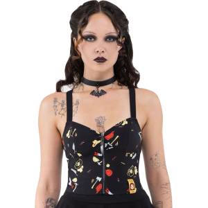 KILLSTAR дамски потник (топ) KILLSTAR x CHUCKY - Wanna Play - Черен - KSRA010938